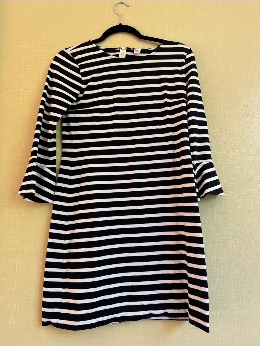 J. Crew Factory Black and White Striped Dress